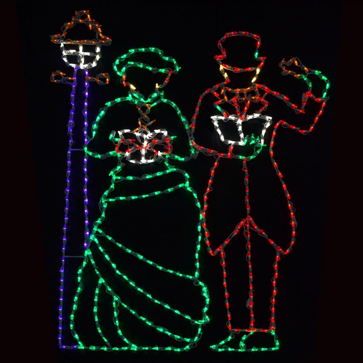 Christmas Light Display LED Victorian Carolers Outdoor Yard Art Decoration Light Yard Decor
