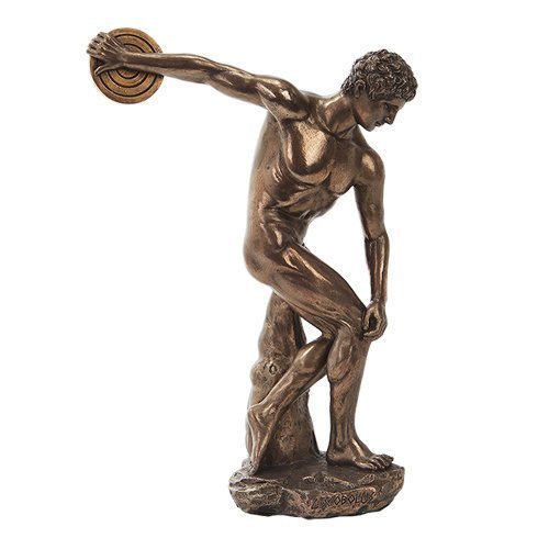 Primary image for PTC 10.75 Inch Bronze Colored Discovolous with Disc Figurine Statue