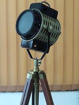 Antique Urban Design Nautical Spotlight Hollywood Floor Lamp Wooden Tripod 70"