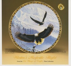 Winter's Majestic Flight By John Pitcher; Rare Bald Eagle Plate Collection W/COA - $14.80