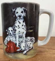 Vtg Otagiri Japan Dalmation Coffee Mug Cup Fireman Hat Puppy Dog by Linda Picken - $25.49