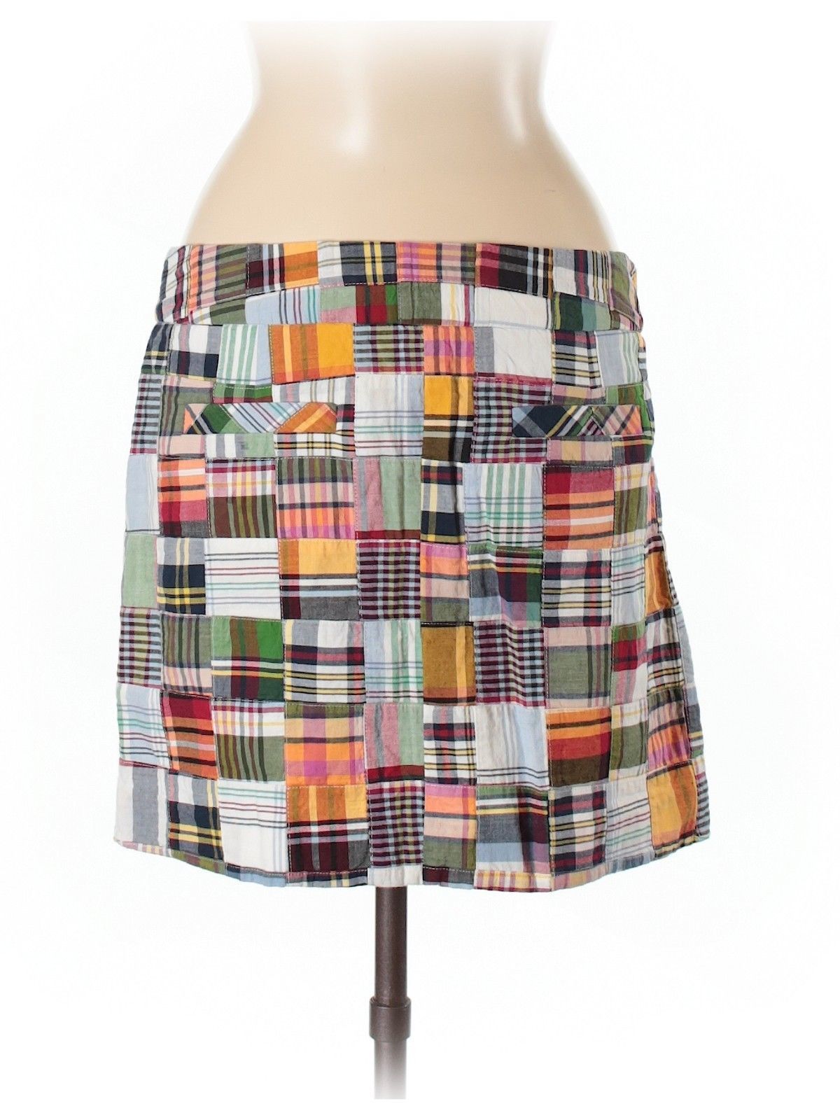 J. CREW Women's Patchwork Madras Mini Skirt Size 0 - Skirts