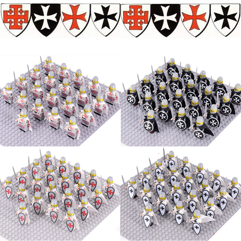 21PCS The Crusaders Teutonic Knights Templar Hospitaller Medieval MOC Minifigure