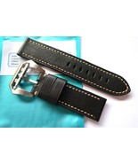 Leather strap 24mm - Black Submariner leather 24/24mm - Handmade Panerai... - $96.00