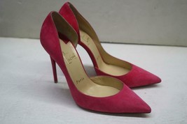 Christian Louboutin Iriza 100mm Pink Suede Learher d&#39;Orsay Pumps Size 37... - $388.03
