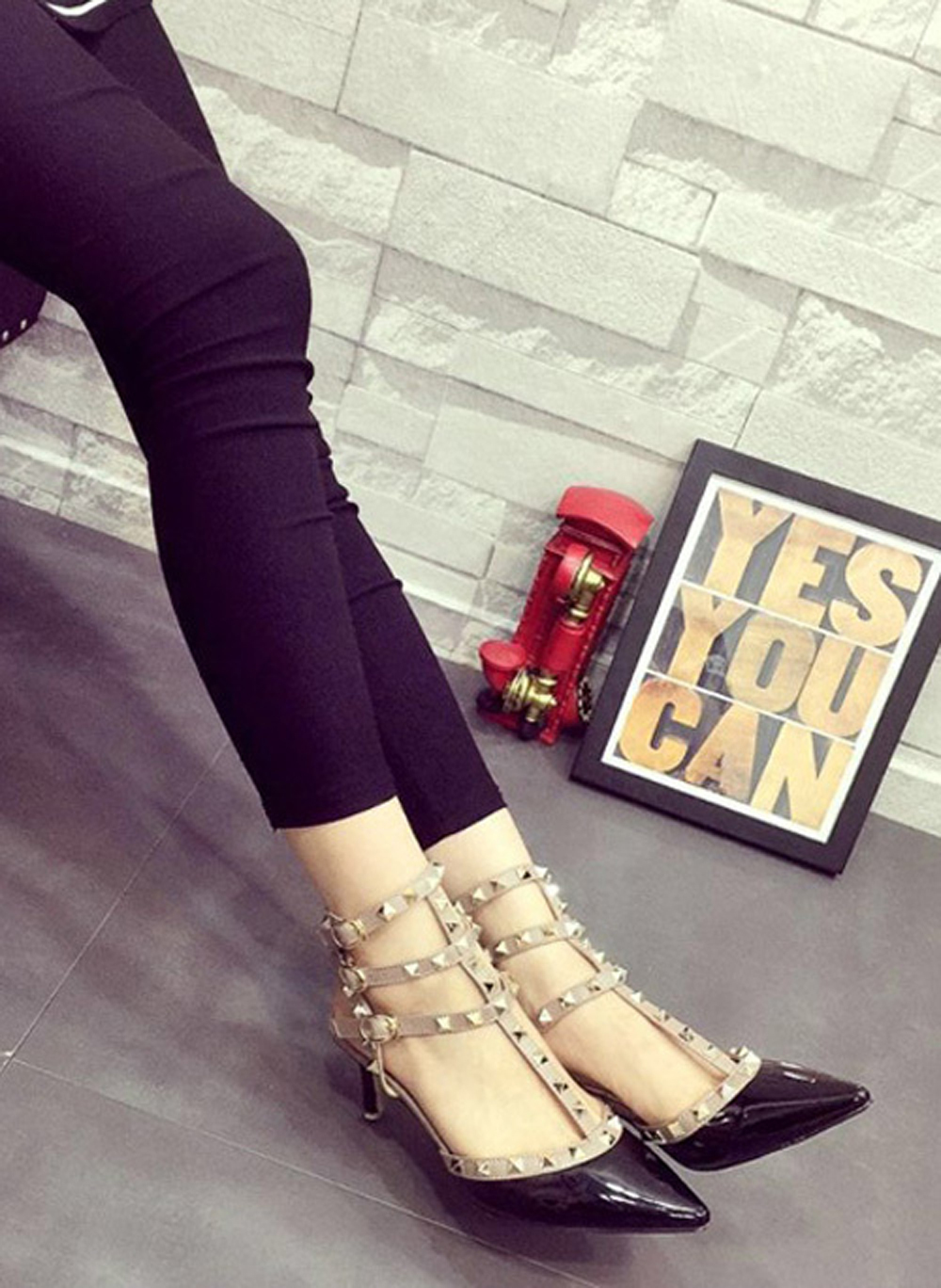 pointy studded heels