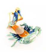 Blue Lobster Jewelry Trinket Box Decorative Collectible  #MCK11 - $50.17