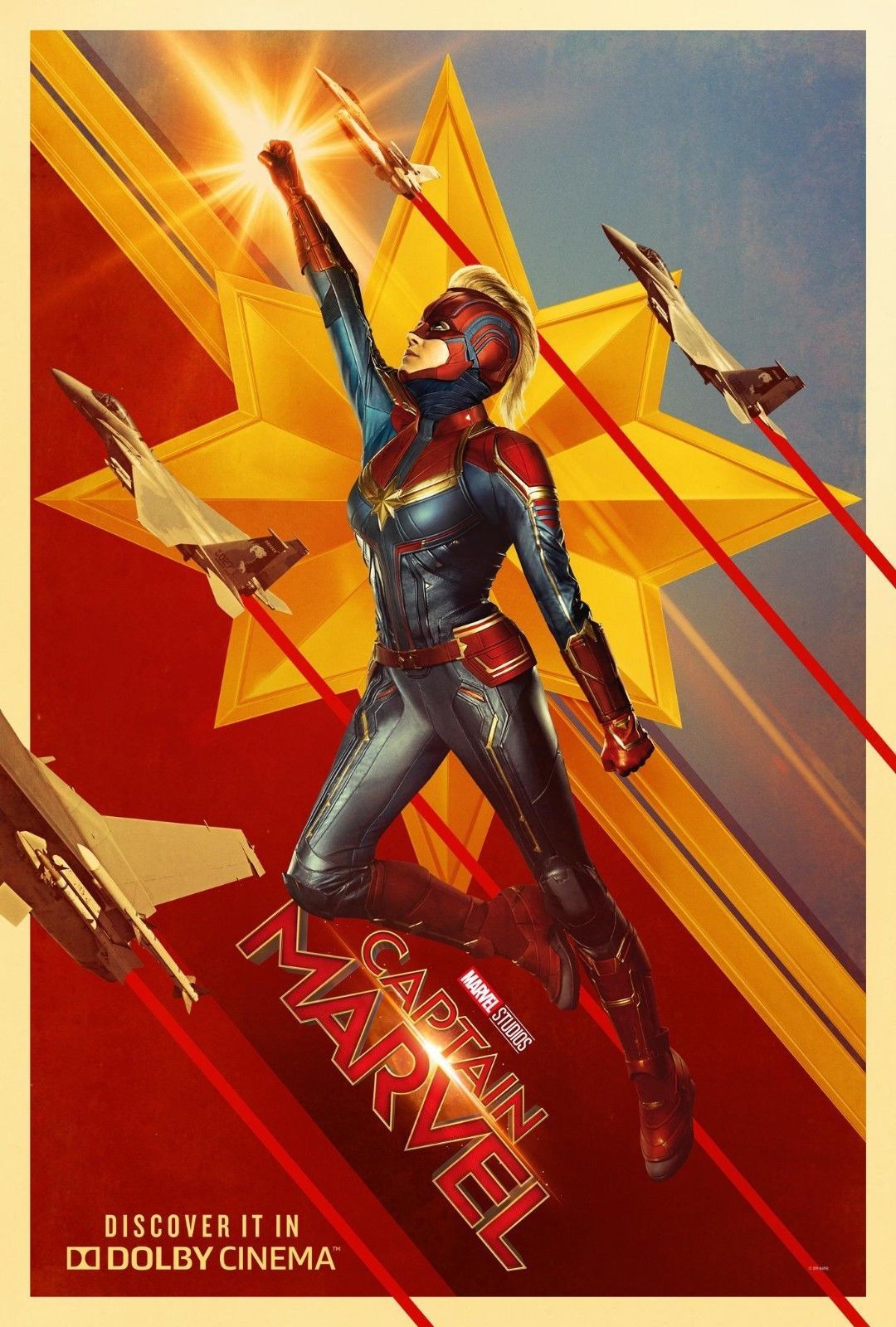 Captain Marvel Movie Poster Marvel Comics Dolby Film Brie Larson Art Print