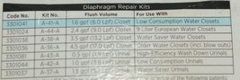 Sloan Water Closet Flushometer Repair Kit Traditional Segment Diaphragm image 2