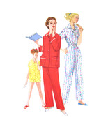 1950s Vintage Simplicity Sewing Pattern 1325 Easy Pajamas Sleepwear 10 U... - $8.95