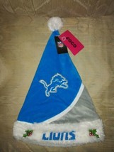 Foco Forever Collectible Detroit Lions Christmas Santa Hat NWT NFL Xmas 17" Blue - $29.69