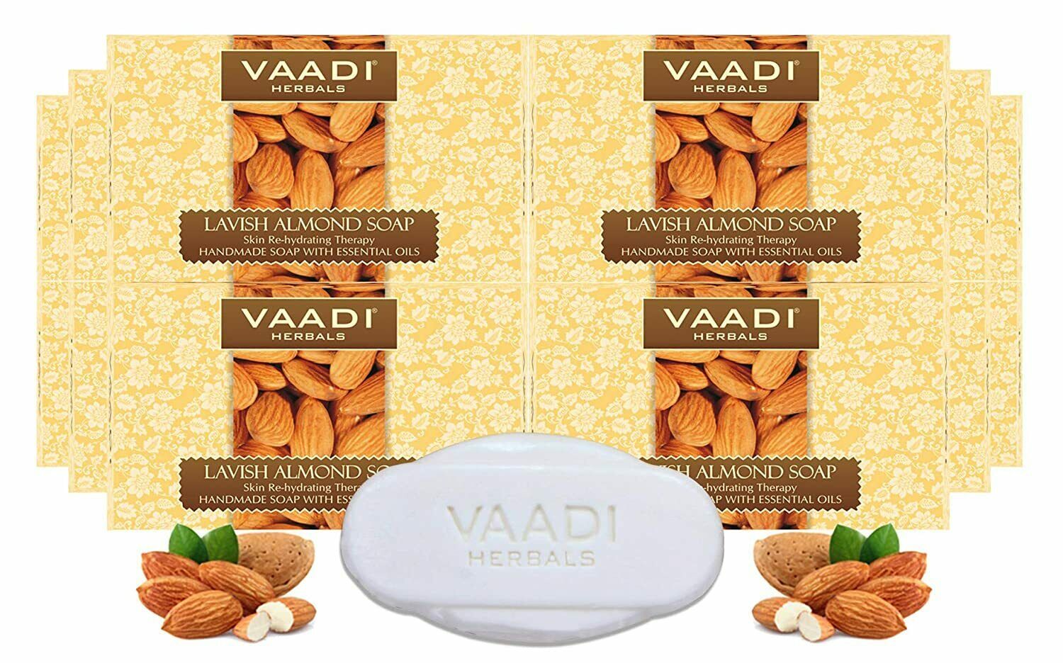 Vaadi Herbals Lavish Almond Soap Skin Rehydrating Therapy handmade soap 75 gm