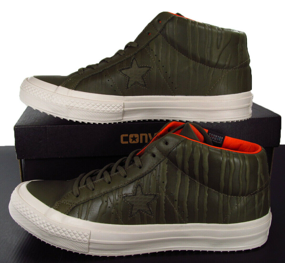 olive green converse platform