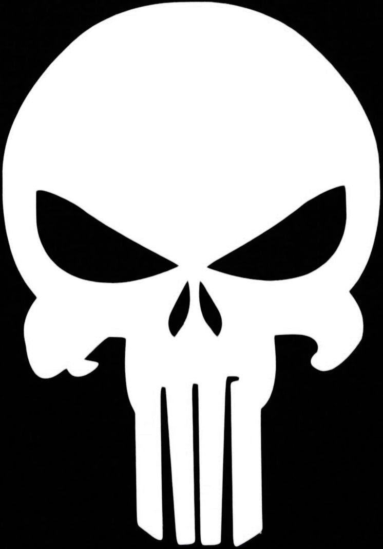 10-Pack White Evil Punisher Skull Logo Window Decal 2.25