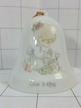 Precious Moments  Bell "Love Is Kind" 1985 Girl giving gift to mouse #269 - $6.95