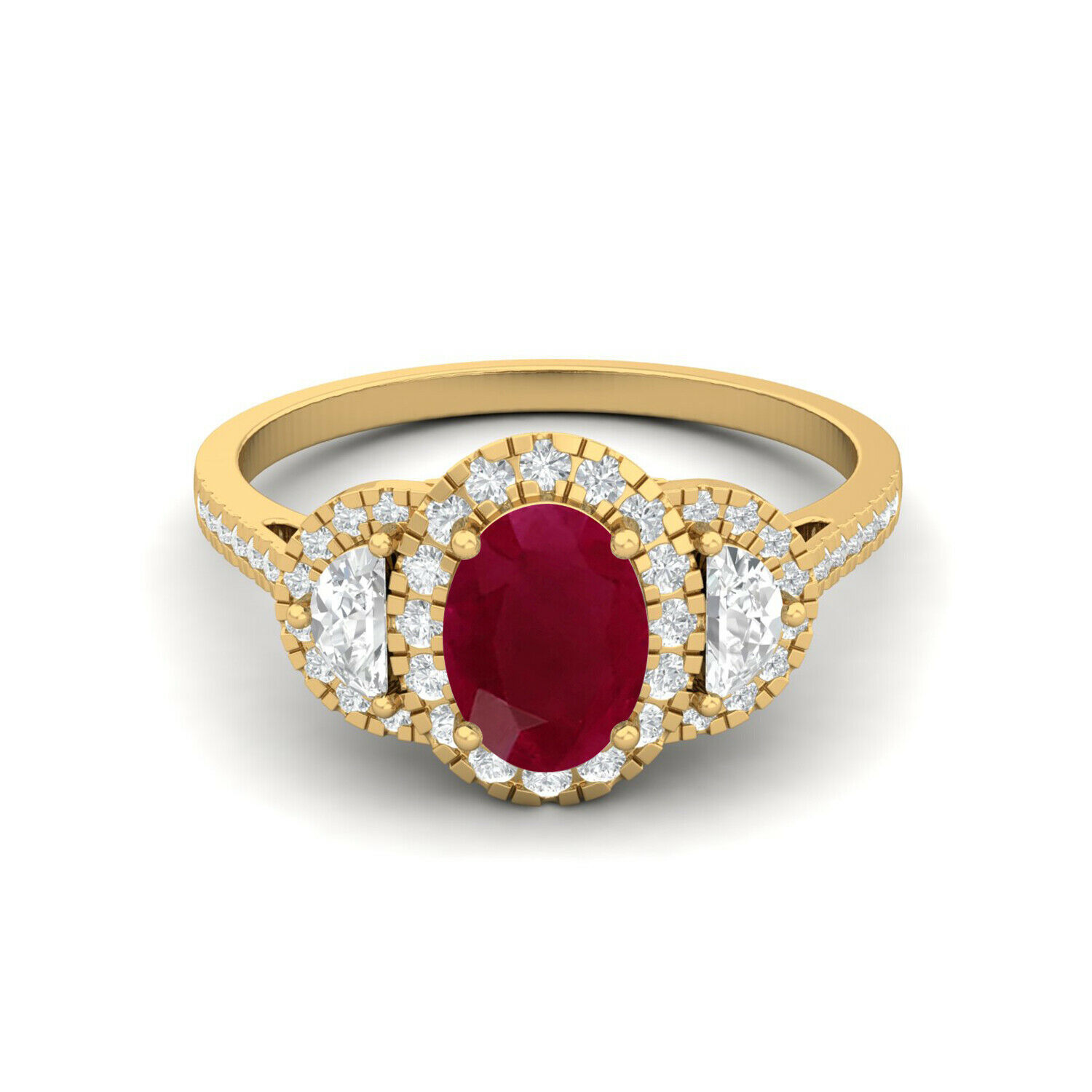 1.60 Ctw Oval Ruby 9K Yellow Gold Solitaire Ring
