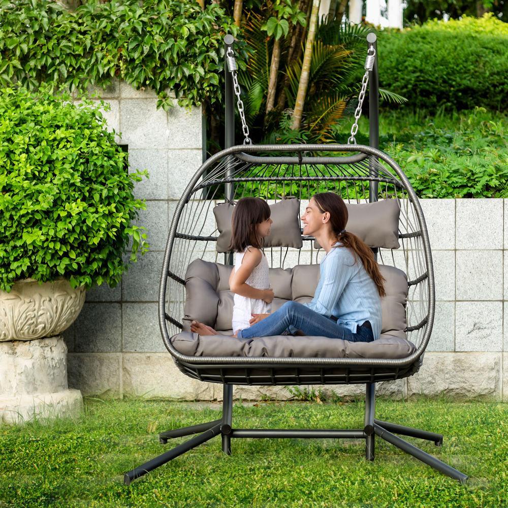 Luxury 2 Person Wicker Swing Chair Rattan XLarge Double