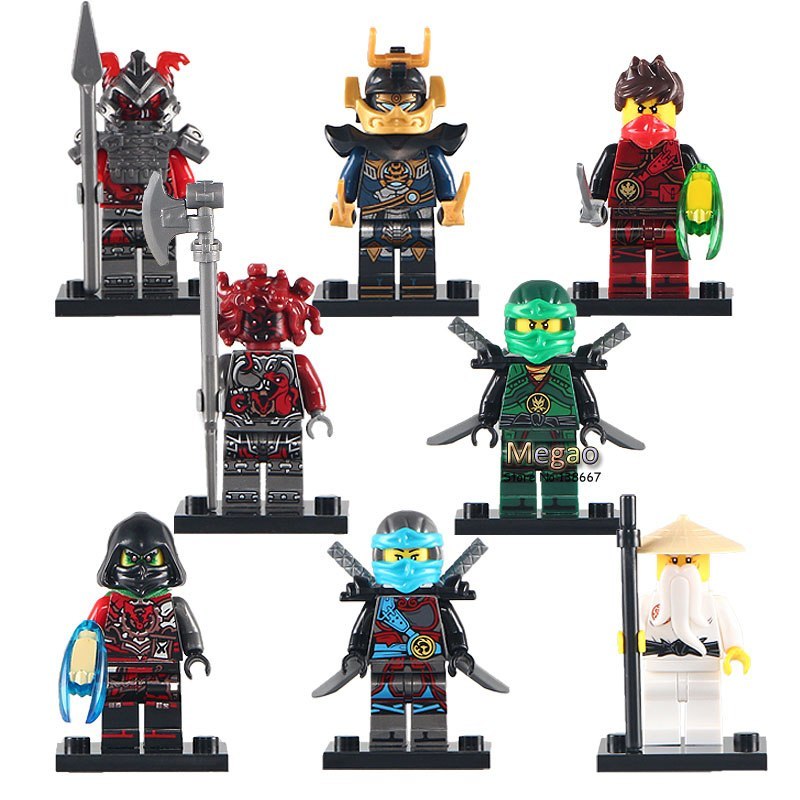 8pcs/set Ninjago Vermillion Machia Vermin Krux Samurai X Wu Kai Lego ...