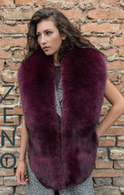 Fox Fur Boa 75' (190cm) Fur Collar Saga Furs Huge Stole Purple Color Fur