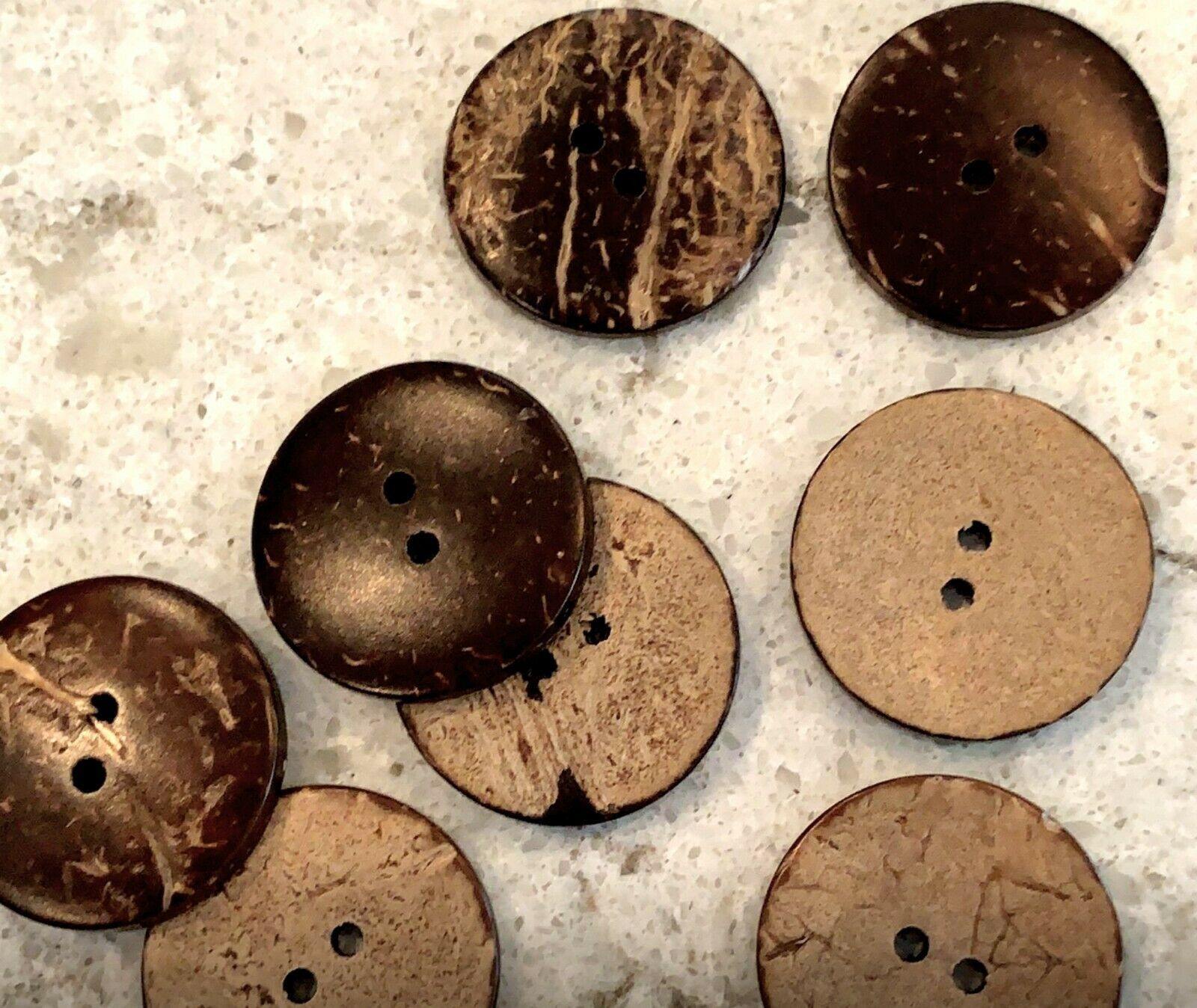 Buttons Natural Coconut Shell 25mm 1 inch Craft Supply Bulk Lot 20 pc Set