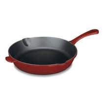 Cast Iron Frying Pan Porcelain Enameled 10&quot; Round Frypan Durable Cookwar... - $56.74