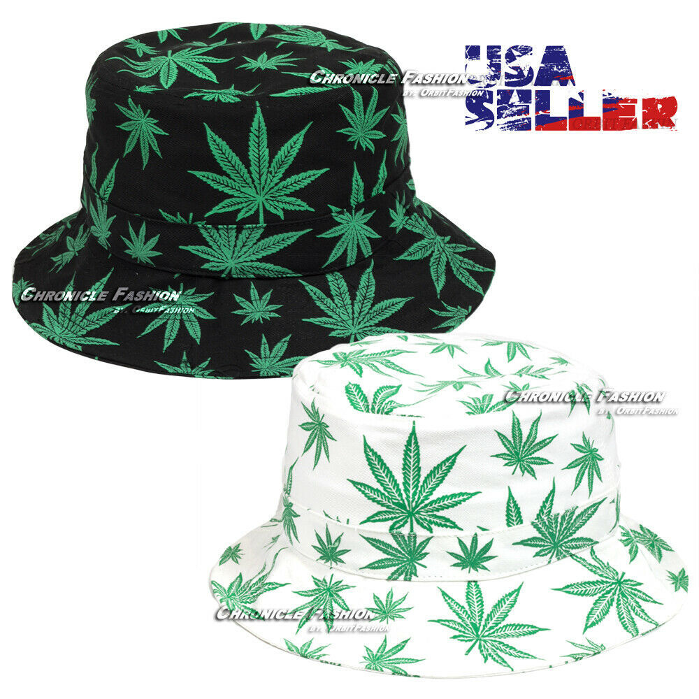 Bucket Hat Cap Cotton Boonie Brim Visor Fishing Sun Safari Marijuana Weed Mens