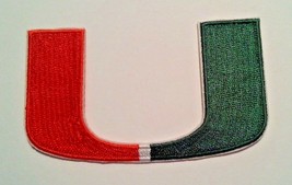 Miami Hurricanes~The U~Embroidered PATCH~3 1/2" x 2"~Iron or Sew On~NCAA  - $4.65