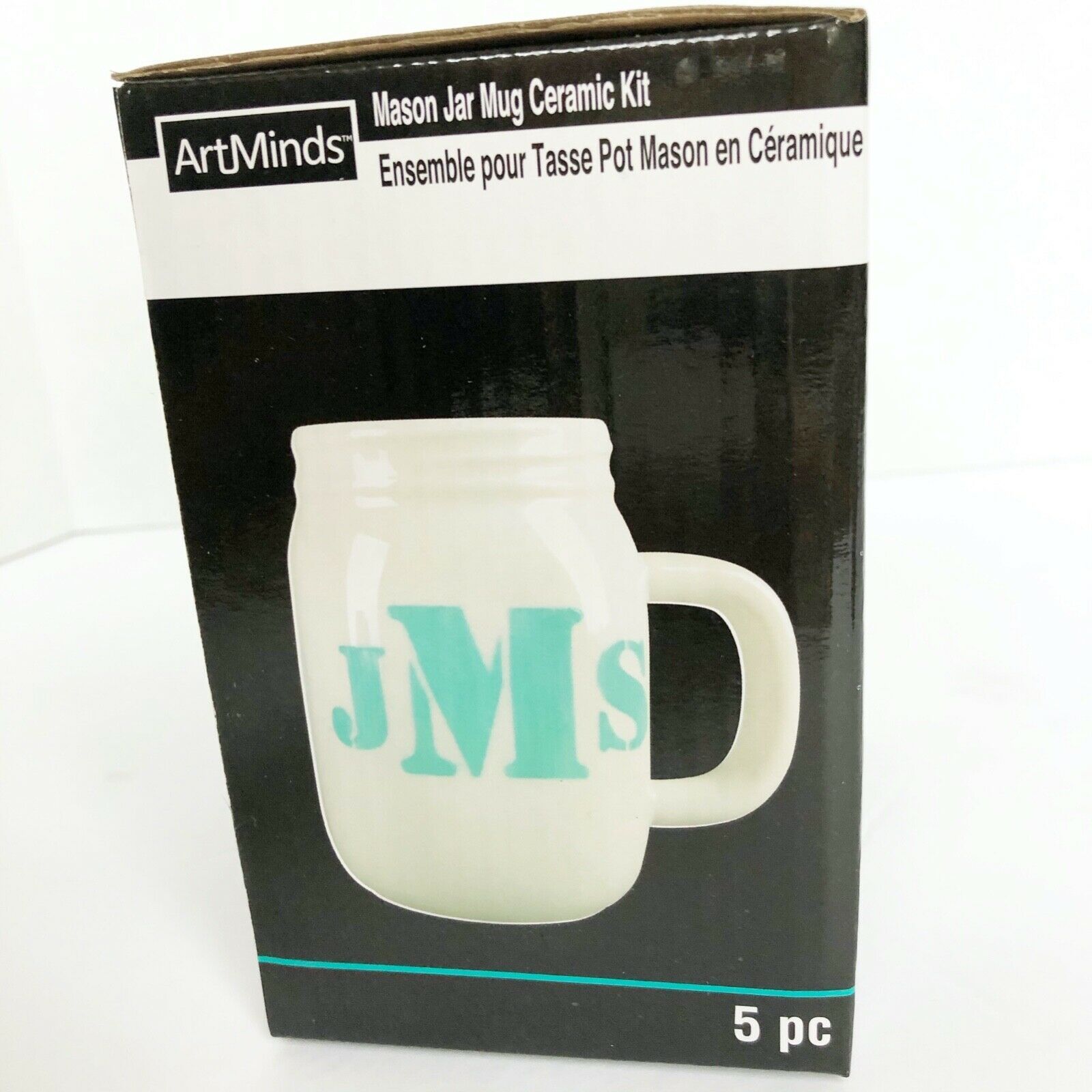 NEW ArtMinds Ceramic Mason Jar Mug Paint Kit Paint Your Own Kids Crafts