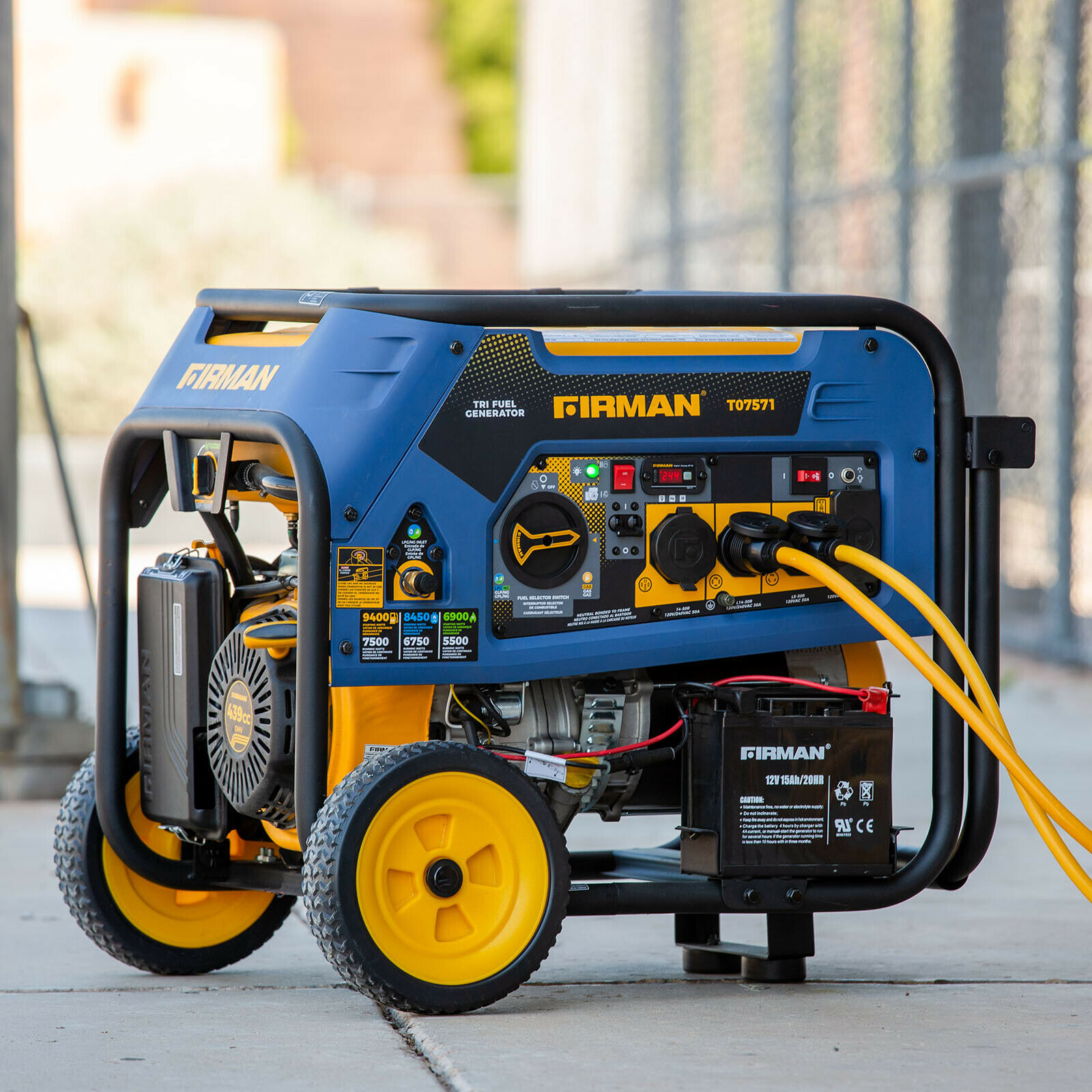 Firman 7500W Running / 9400W Peak Tri Fuel (GAS, LPG AND NG) PORTABLE