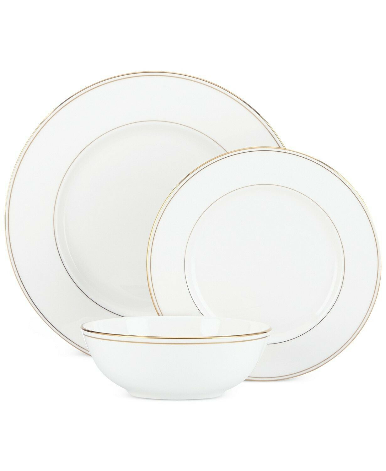 Lenox Federal Gold 12 Piece Bone China Dinnerware Dish Set Service for ...