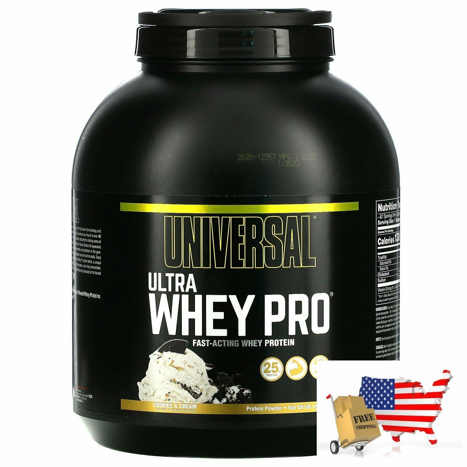Primary image for Universal Nutrition, Ultra Whey Pro, Protein Powder, Cookies & Cream, 5 lb (2.27