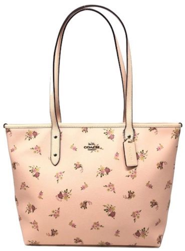 pink coach bag with flowers