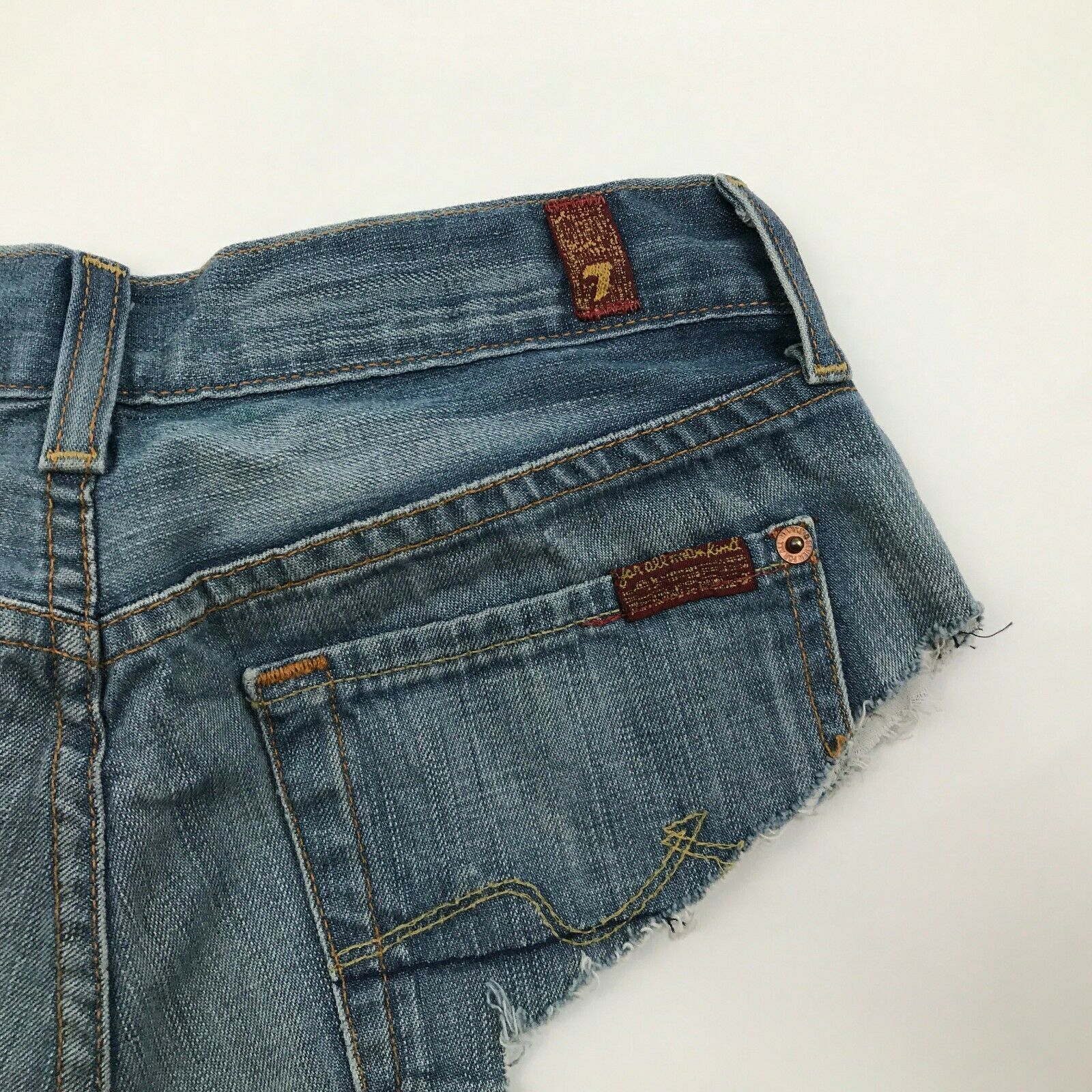 7 For All Mankind Cut Off Shorts Size 26 Daisy Dukes Distressed CHEEKY ...