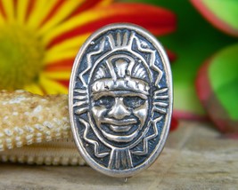 Sterling Silver African Aztec Warrior God Face Brooch Pin Steve Stamas - $49.95
