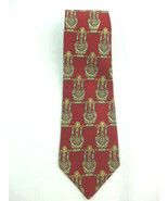 Metropolitan Museum of Art Necktie 100% Silk Red w Golden Antiquities De... - $19.95