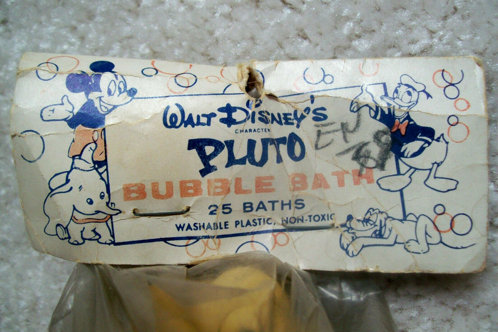 1950s Disney's Pluto Soft Plastic Bubble Bath Figural - Still Sealed in ...