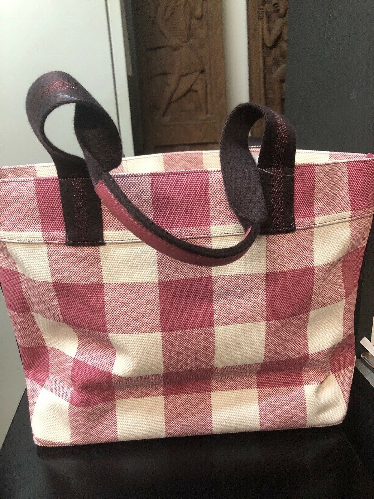 coach checkered tote