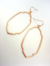 CHIC Urban Anthropologie Rose Gold Metal Elongated Geometric Dangle Earrings - $16.99