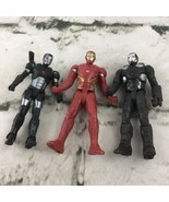 Marvel Avengers Iron Man Miniature 3” Action Figures Lot Of 3 Red And Black - $14.84
