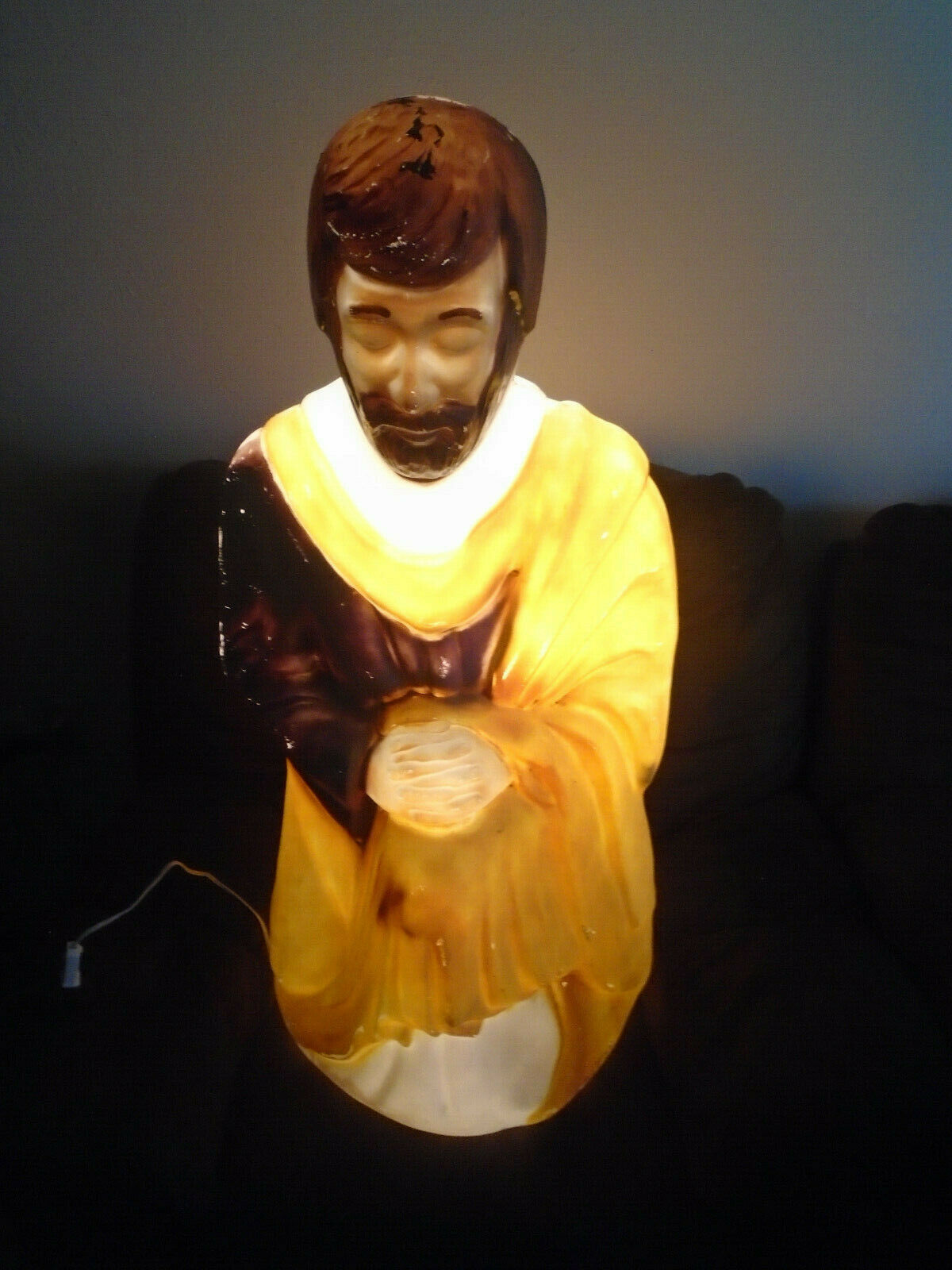 Vintage General foam Blow Mold Lighted Nativity Joseph 40'' Large