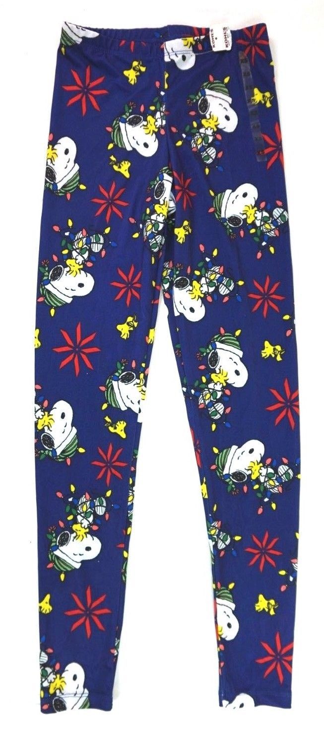 NWT Women Juniors Peanuts Snoopy Woodstock Ugly Christmas Leggings XS, S, M Leggings