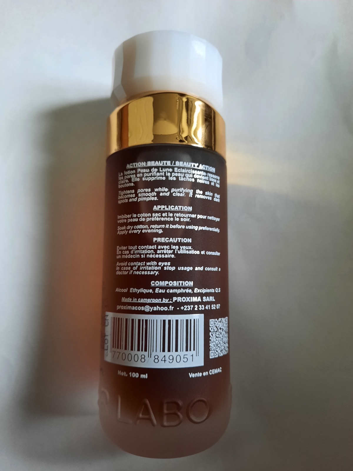 Lotion peau de lune eclaircissante(brown) Lightening Cream