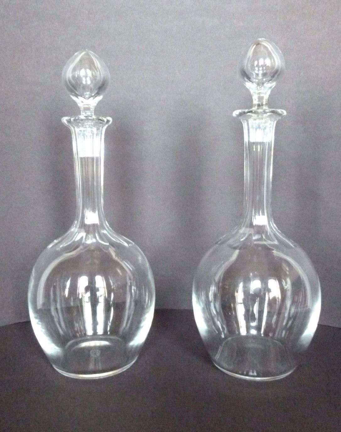 Mid-century Pair Baccarat Crystal Rabelais Wine Decanters Circa 1930's 