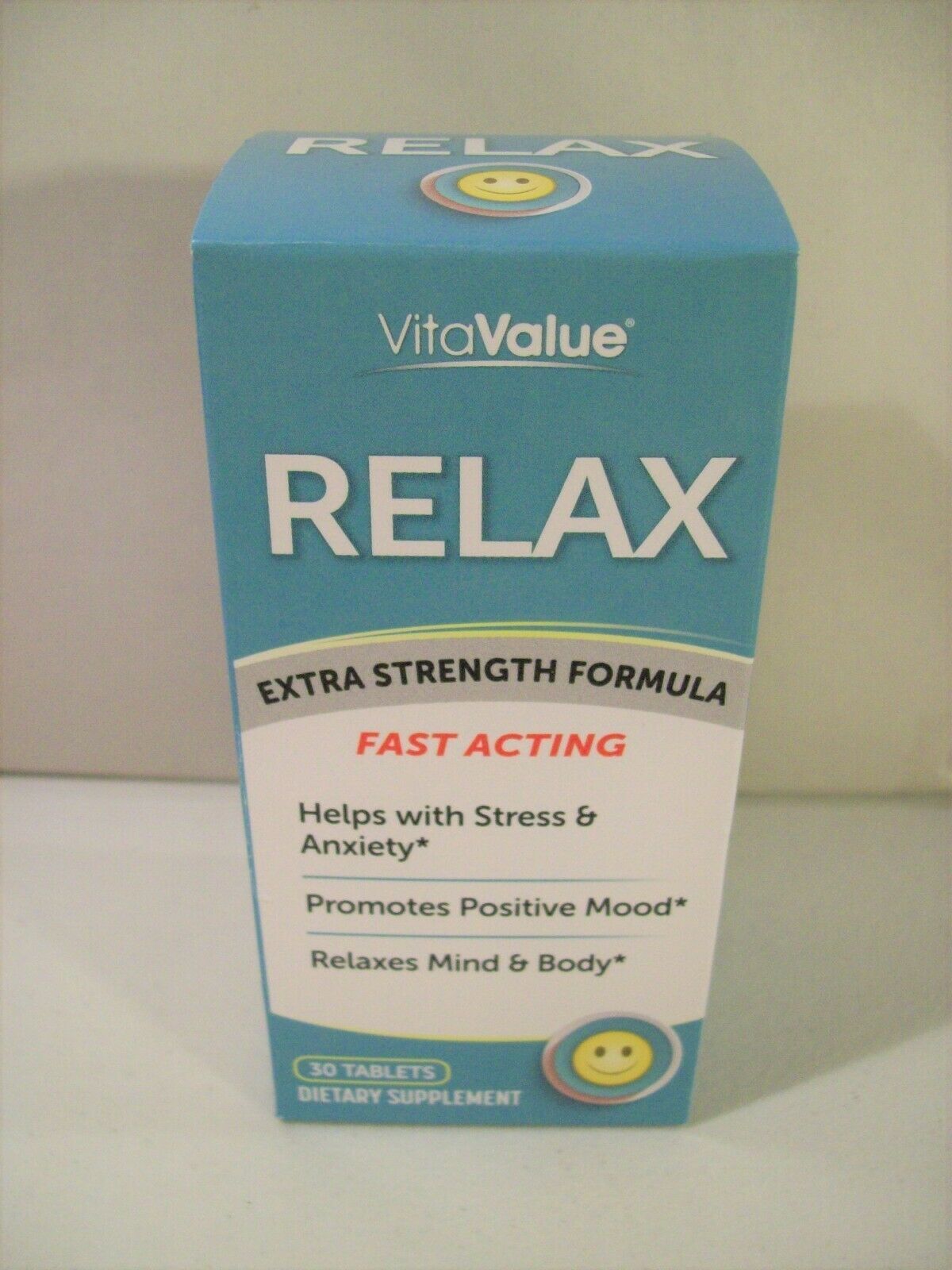 NEW VITAVALUE RELAX EXTRA STRENGTH DIETARY SUPPLEMENT 30 TABLETS STRESS