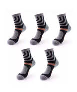 Anysox 5 Pairs One Size 5-11 Grey Cotton Compression Trekking With Forma... - $30.51+