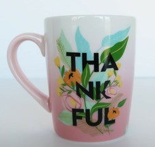 Green, blue, &amp; pink Starbucks 10 oz coffee mug cup &quot;Thankful&quot; - $19.99