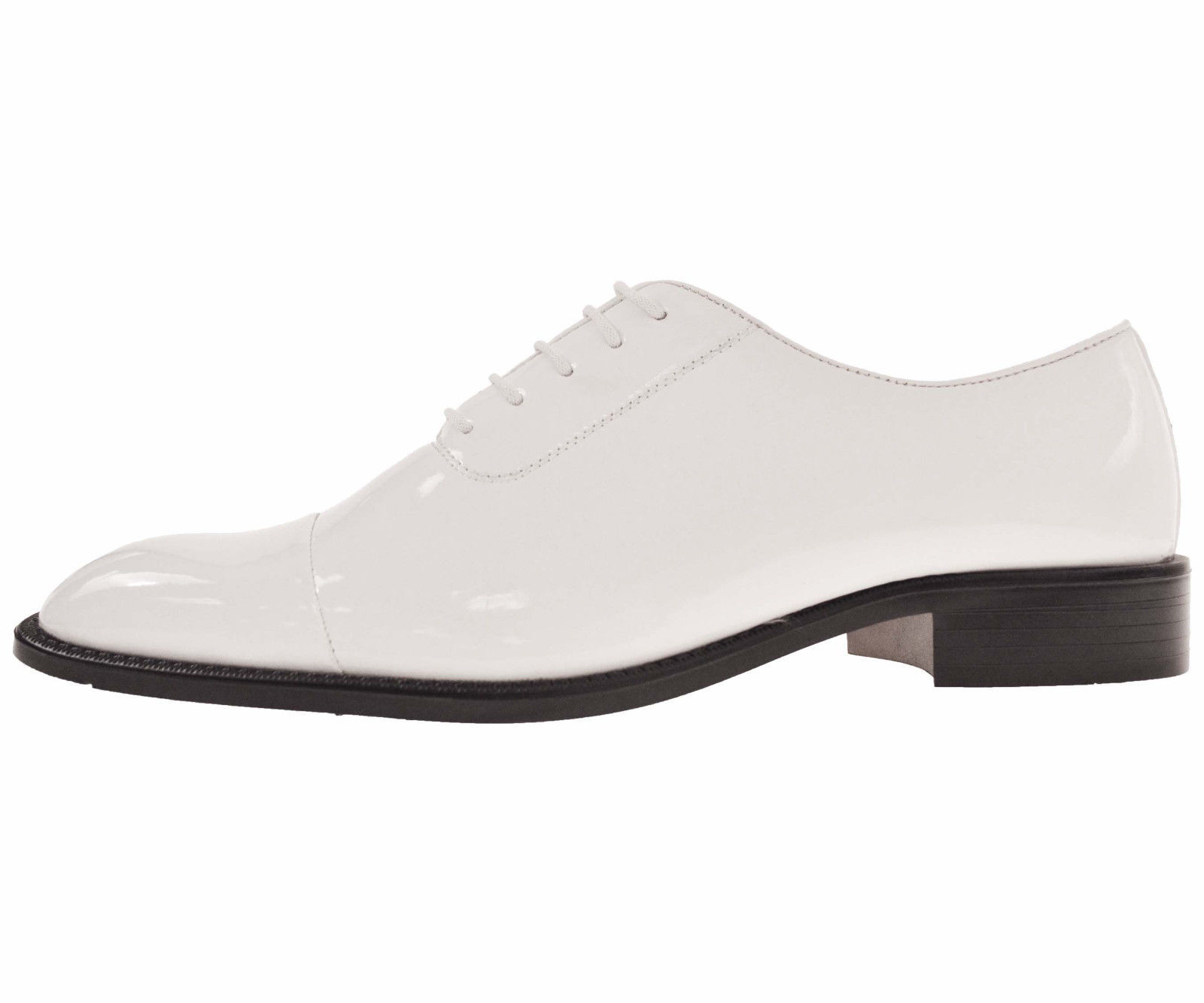 Amali Mens White Patent Cap-Toe Tuxedo Oxford Dress Shoe: 2825-007 ...