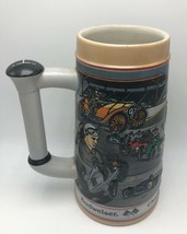 1991 Budweiser Anheuser-Busch Chasing Checkered Flag Cup Mug Collectible - $4.99