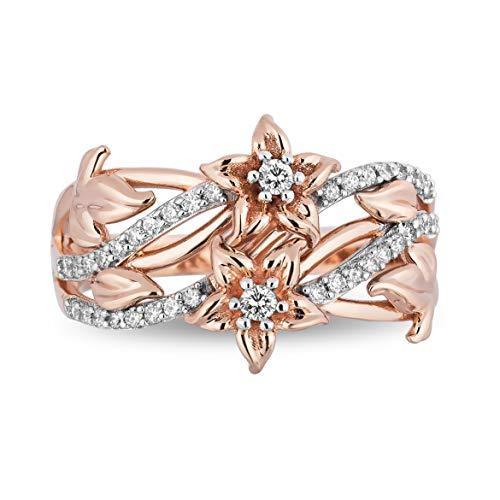 Enchanted Disney Fine Jewelry 14k Rose Gold 1/5cttw Rapunzel in 925 Silver Rings