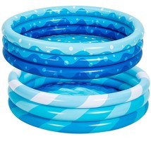 2 Packs 45&quot; X 10&quot; Inflatable Kiddie Pools, Blue Swimming Pool For Kids S... - £45.87 GBP